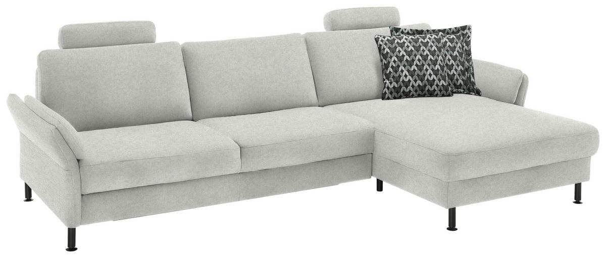 ECKSOFA  in Chenille, Flachgewebe Beige  316/175 cm  - Beige/Schwarz, Design, Textil/Metall (316/175cm) - Dieter Knoll