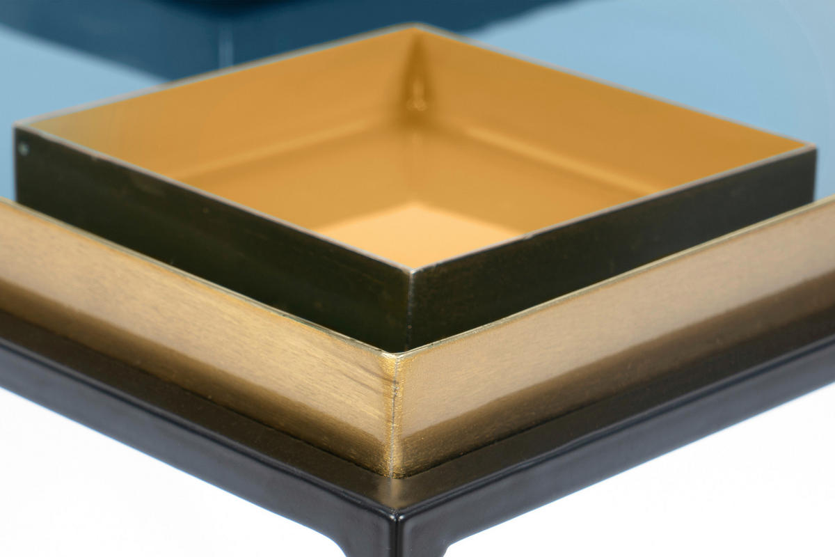 BEISTELLTISCH 40/40/40 cm Blau, Grau, Orange quadratisch  - Blau/Schwarz, Design, Metall (40/40/40cm) - Kayoom