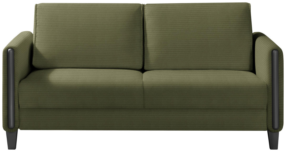 SCHLAFSOFA in Holz, Textil Schwarz, Olivgrün  - Schwarz/Olivgrün, Design, Holz/Textil (174/88/104cm) - Niels Andersson