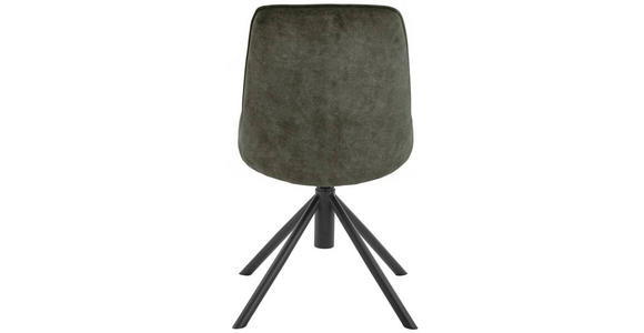 STUHL  in Eisen Flachgewebe Metall, Textil  - Schwarz/Olivgrün, Design, Textil/Metall (49/88/64cm) - Novel