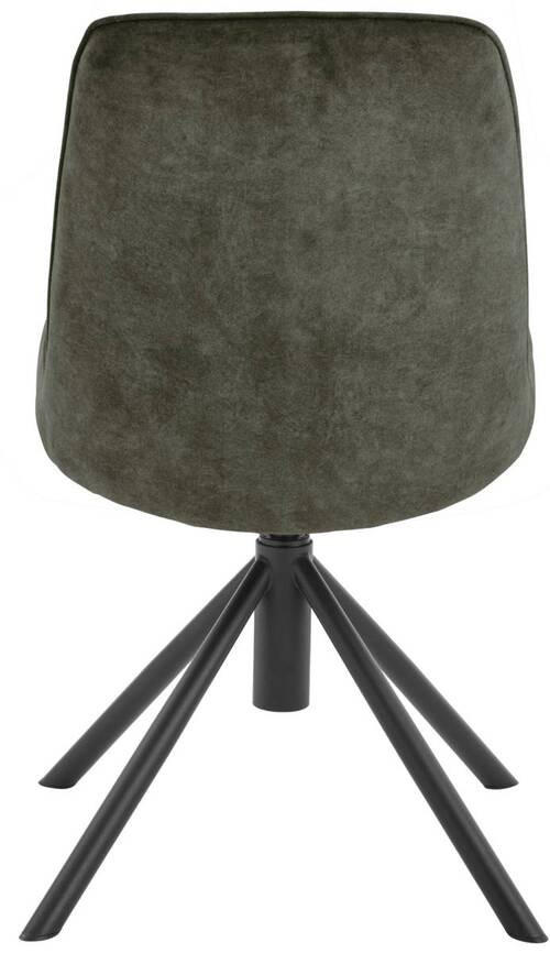 STUHL drehbar Flachgewebe Schwarz, Olivgrün  - Schwarz/Olivgrün, Design, Textil/Metall (49/88/64cm) - Novel