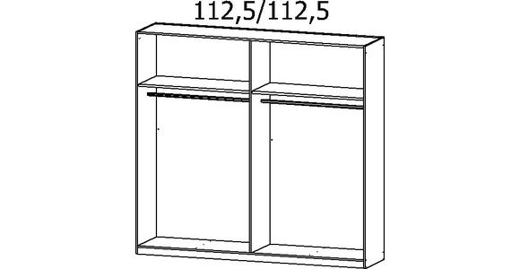 DREHTÜRENSCHRANK 226/210/54 cm 4-türig Champagner, Eiche Artisan  - Champagner/Alufarben, Design, Holzwerkstoff/Metall (226/210/54cm) - Xora