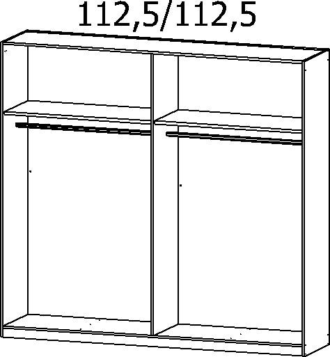 Thumbnail - Rauch Möbel Drehtürenschrank, Dunkelgrau, Eiche Artisan, Holzwerkstoff, 2 Fächer, 226x210x54 cm, Blauer Engel, Goldenes ...