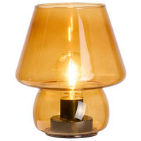 STOLNÁ LED LAMPA, E27, 15/17 cm  - jantárová, Trend, plast/sklo (15/17cm) - Ambia Home