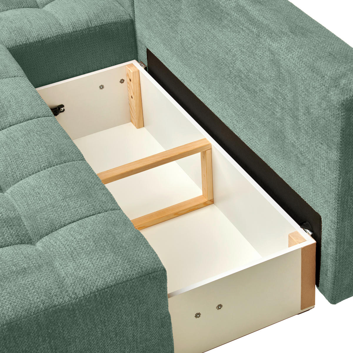 CloseUp von home24 ECKSOFA Dunkelgrün Chenille.
