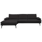 ECKSOFA in Echtleder Dunkelbraun  180/310 cm  - Dunkelbraun/Schwarz, Design, Leder/Metall (180/310cm) - Dieter Knoll