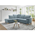 ECKSOFA Blau Mikrofaser  - Wildeiche/Blau, KONVENTIONELL, Holz/Textil (224/254cm) - Carryhome