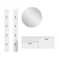 GARDEROBE 4-teilig  in 172/192/34 cm  - Weiß, Design, Glas/Holzwerkstoff (172/192/34cm) - MID.YOU