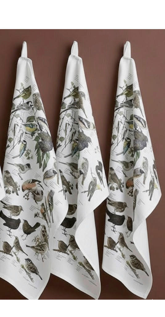 XXXLutz Geschirrtuch-Set Garden Birds Graubraun 50x70 cm