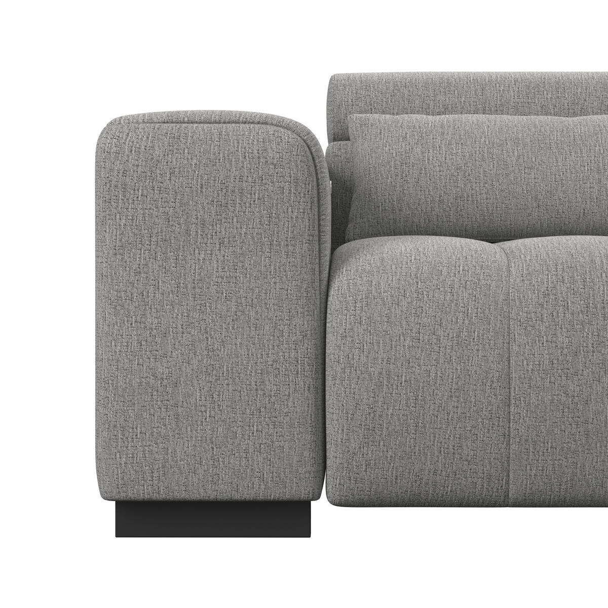 ECKSOFA MATERA Dunkelgrau Chenille, Struktur Nierenkissen, Kopfteilverstellung, Sitzvorzug  - Dunkelgrau/Schwarz, Trend, Holz/Textil (311/226cm) - MID.YOU