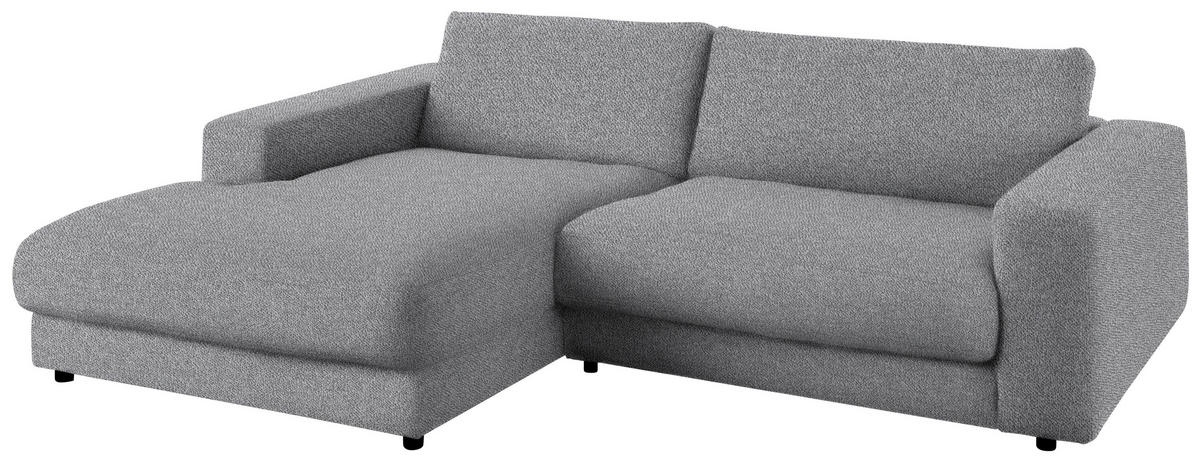 ECKSOFA in Flachgewebe Grau  - Schwarz/Grau, Design, Kunststoff/Textil (190/270cm) - Lomoco
