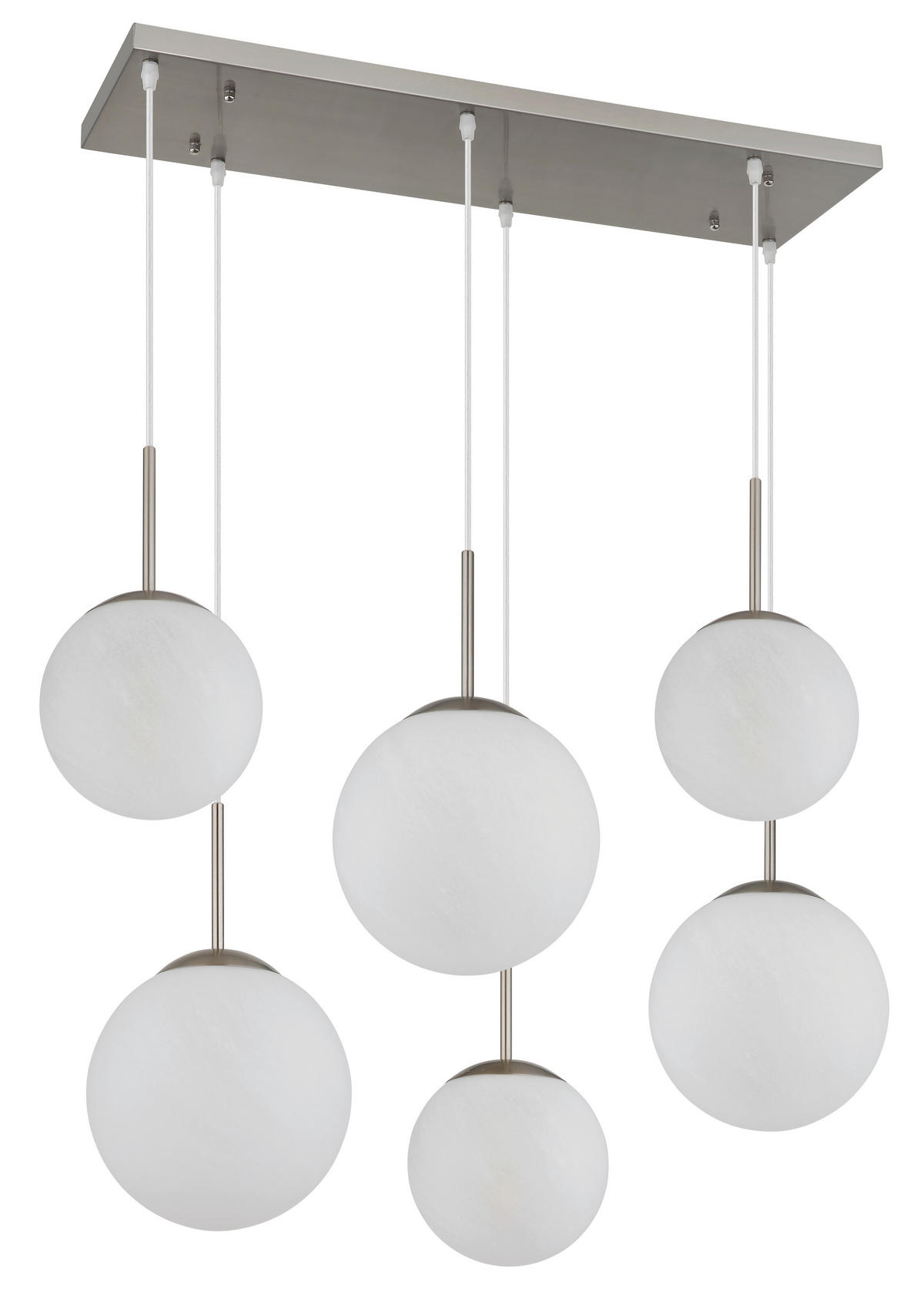 HÄNGLAMPA KOP  - vit/nickelfärgad, Design, metall/glas (93,5kg) - Globo