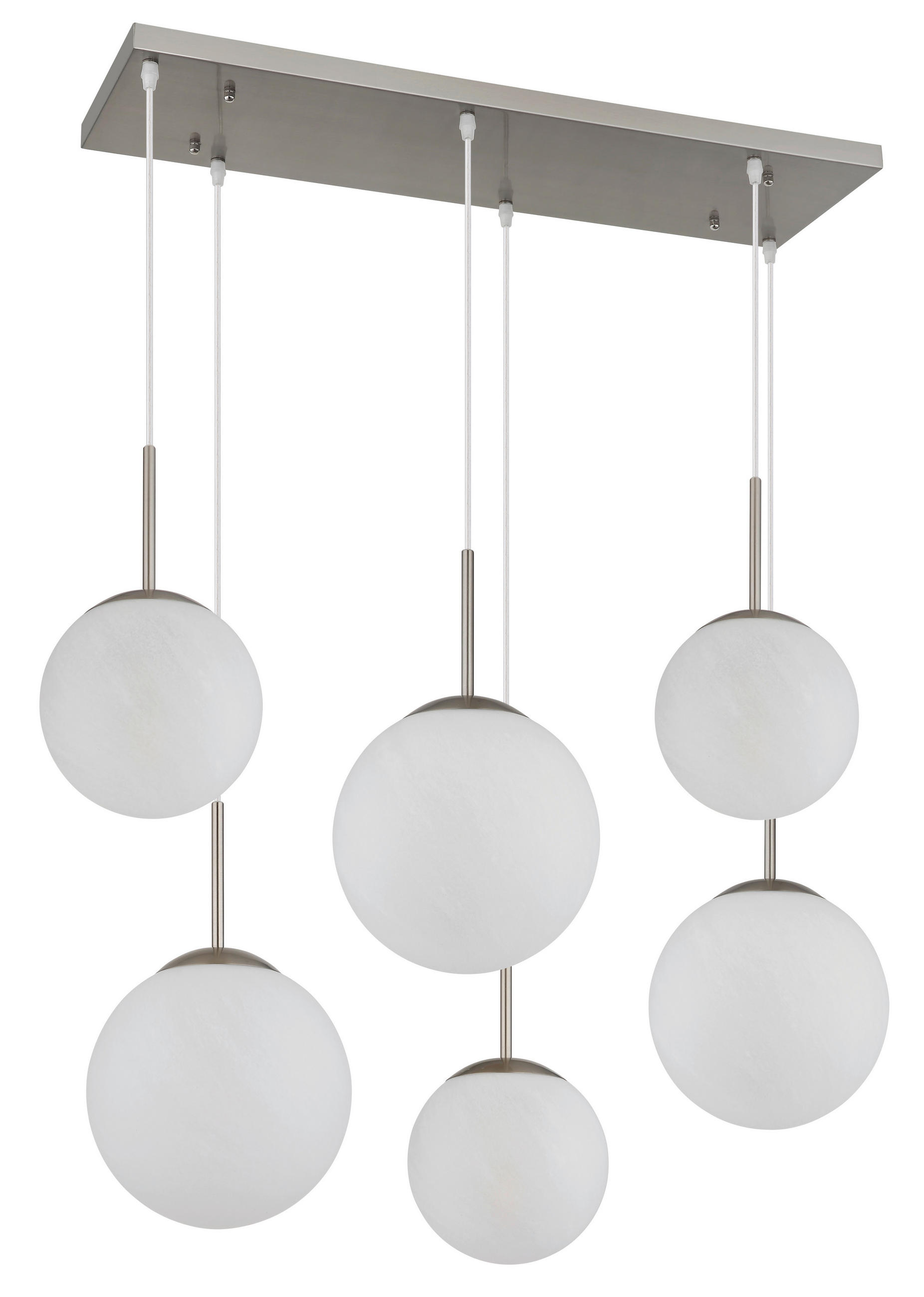 Globo Hängeleuchte Kop Weiß, Nickel, Transparent 43x120x93.5 cm