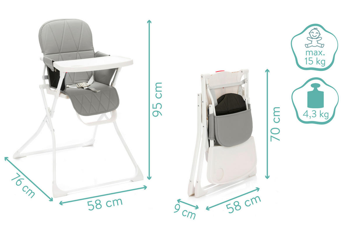 HRANILICA  Tom  - siva, Basics, metal/tekstil (76/58/95cm) - Fillikid