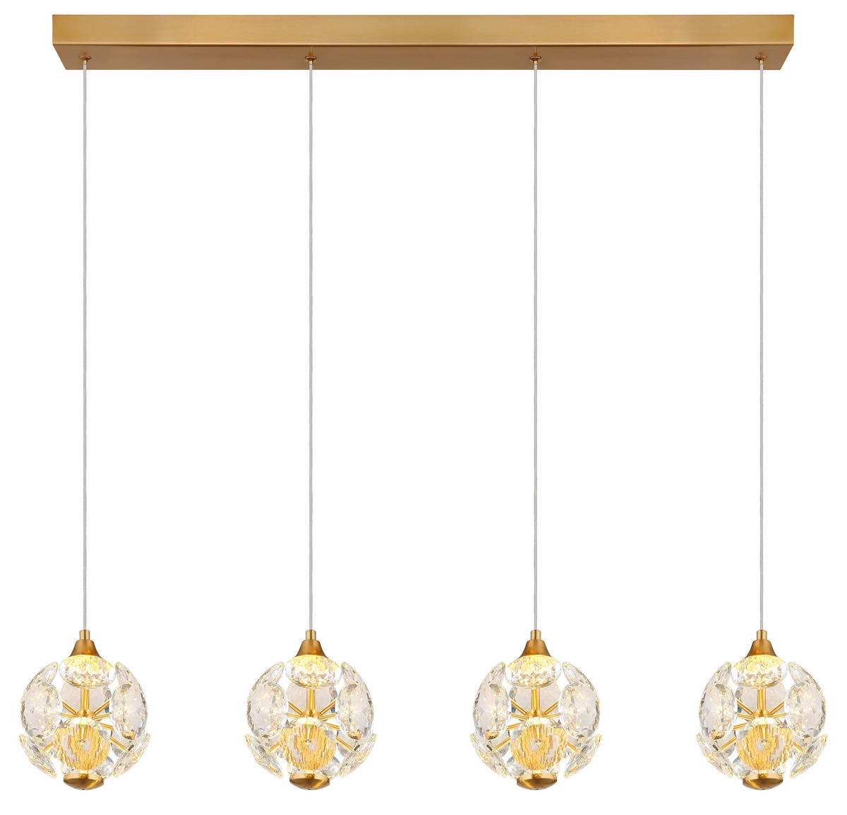 LED-HÄNGELEUCHTE VIRINA 93/15/150 cm   - Klar/Transparent, KONVENTIONELL, Glas/Kunststoff (93/15/150cm) - Globo