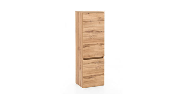 MIDISCHRANK 40/130/35 cm - Eiche Wotan/Silberfarben, Natur, Holzwerkstoff/Kunststoff (40/130/35cm) - Xora