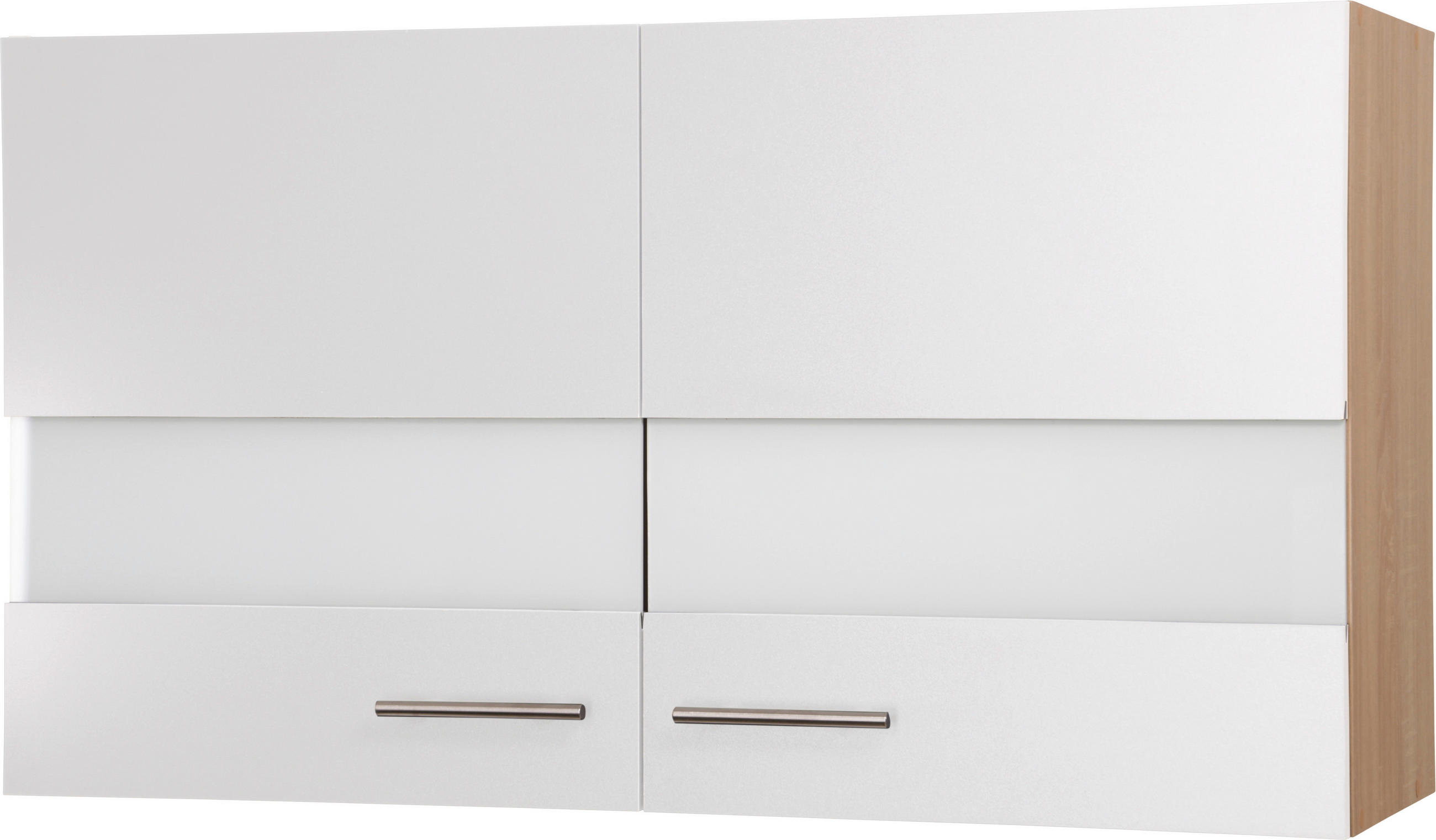KÜCHENOBERSCHRANK 100/56,1/34,6 cm  in Weiß, Eichefarben  - Eichefarben/Silberfarben, Basics, Glas/Holzwerkstoff (100/56,1/34,6cm) - Respekta