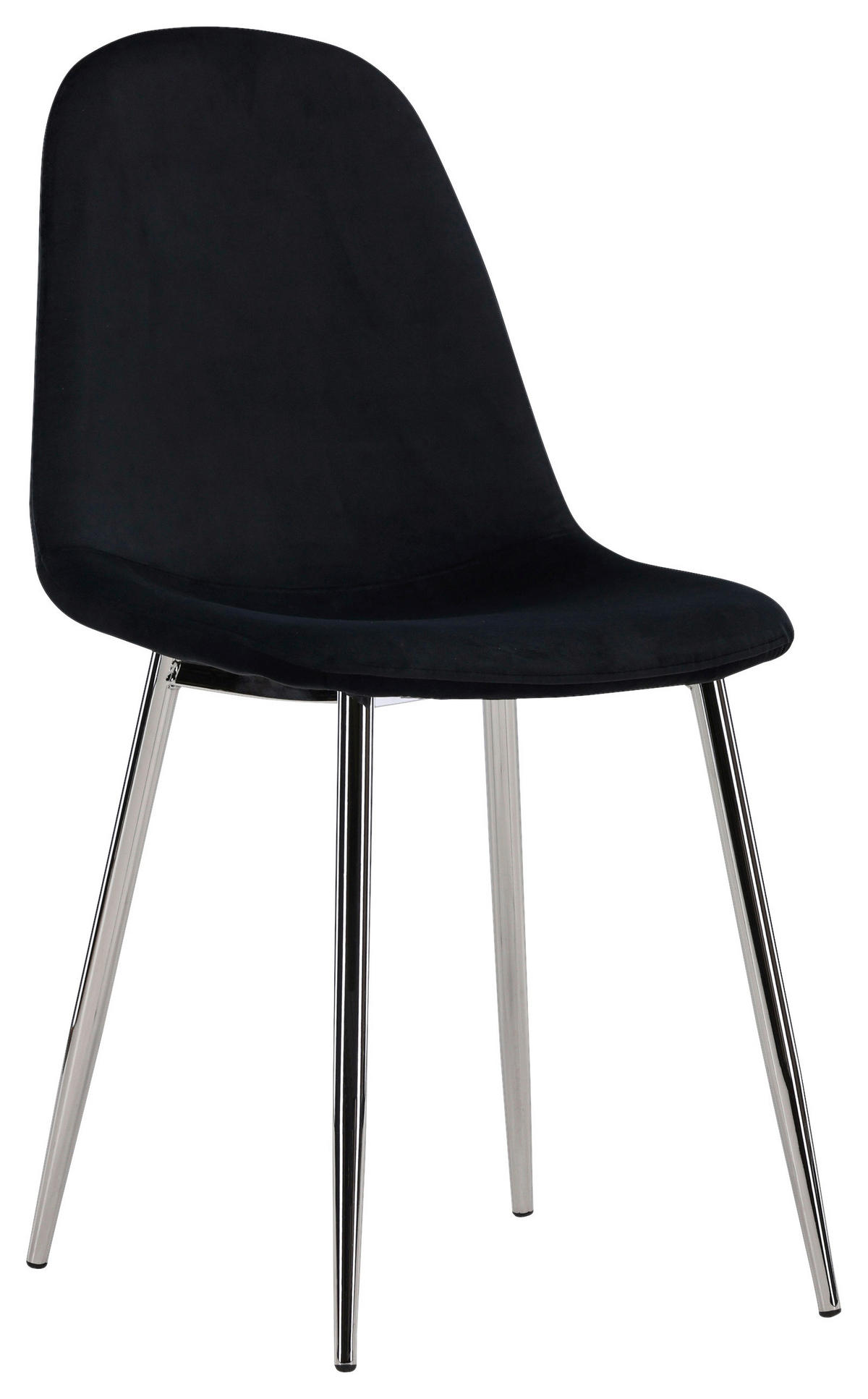 STUHL-SET 2 Stück  in Stahl Samt  - Schwarz, Design, Textil/Metall (45/90/52cm) - Livetastic