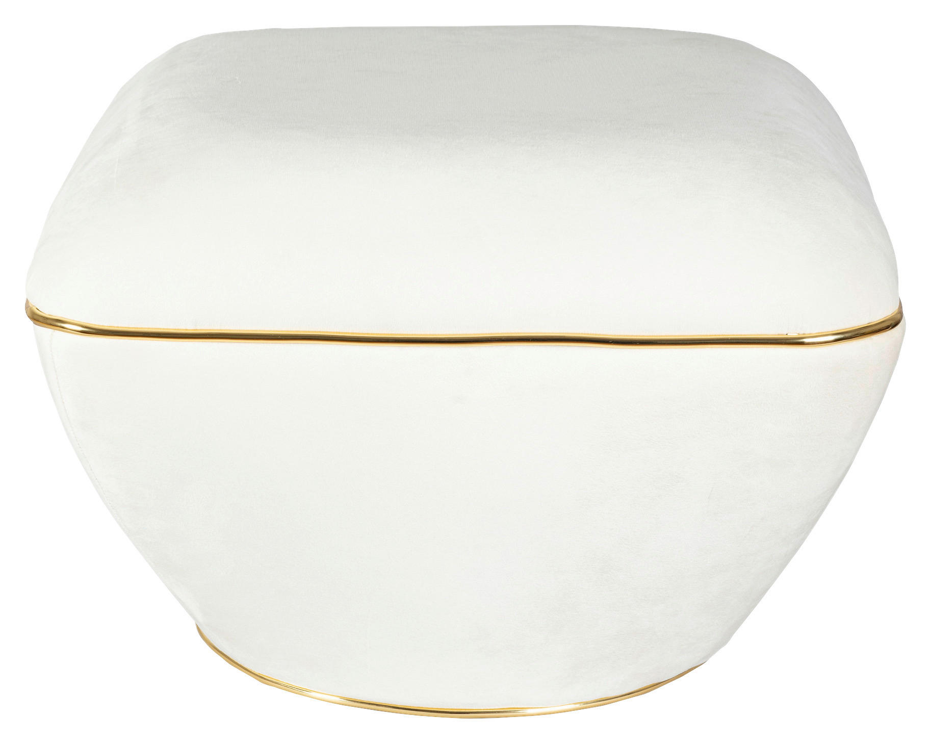 HOCKER in Textil Goldfarben, Beige  - Beige/Goldfarben, Design, Textil/Metall (60/42,5cm) - Kayoom