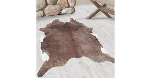 FELLTEPPICH 100/135 cm Etosha  - Braun/Weiß, Design, Leder/Textil (100/135cm) - Novel