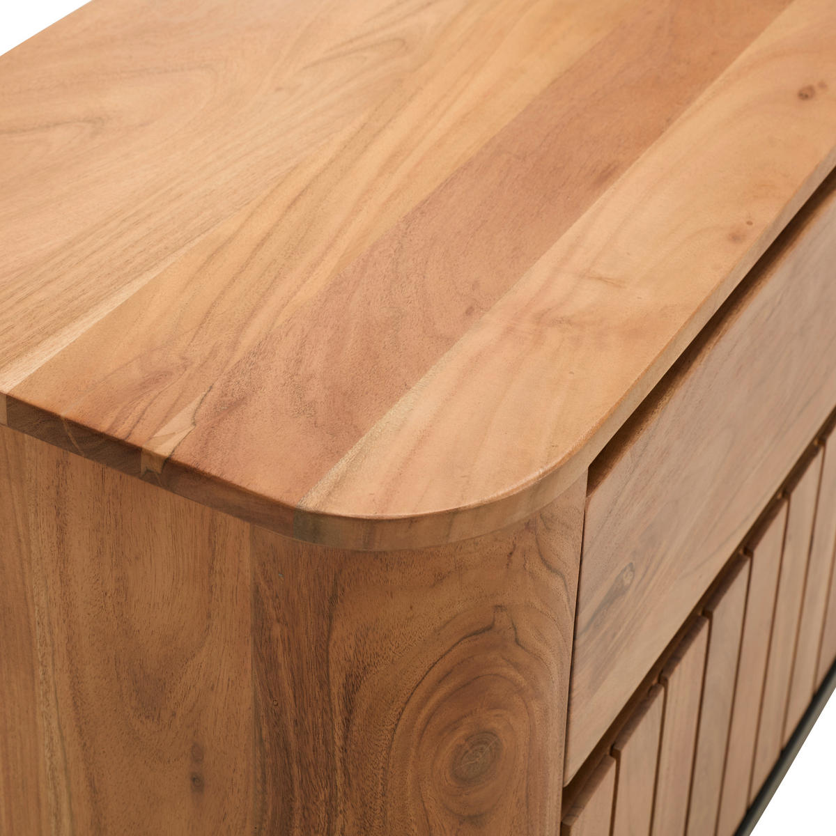 LOWBOARD Nara  in 177/62,5/42 cm  - Schwarz/Naturfarben, KONVENTIONELL, Holz/Metall (177/62,5/42cm) - Livetastic