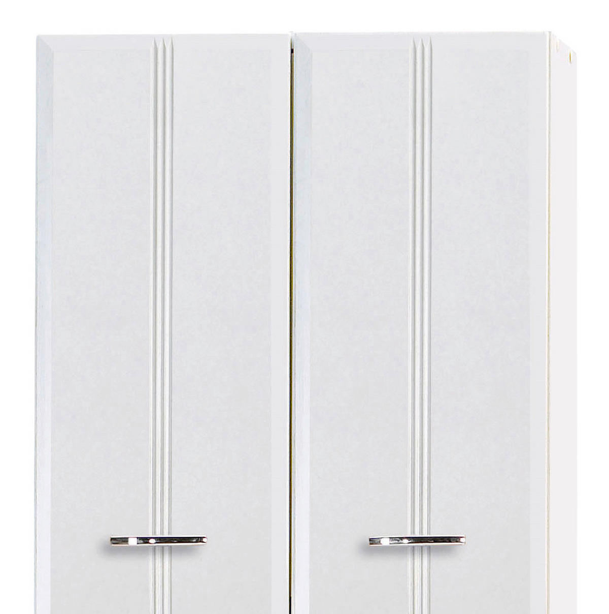 Hochschrank in Weiss 50/190/34 cm  - Chromfarben/Weiss, Konventionell, Holzwerkstoff/Kunststoff (50/190/34cm) - Held