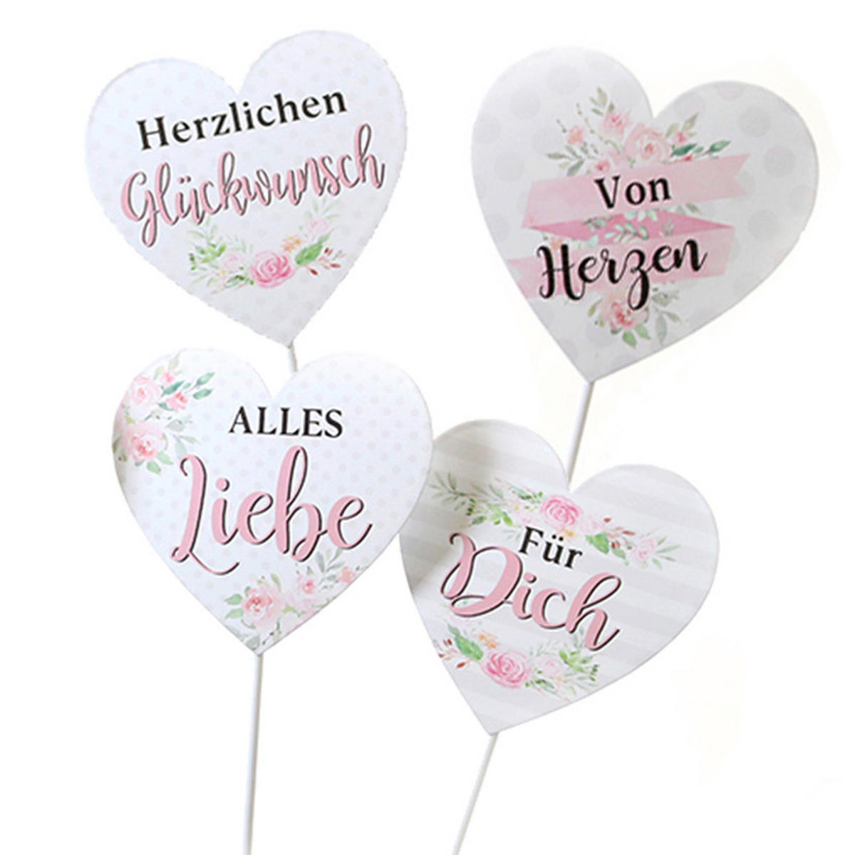 GARTENSTECKER - Hellrosa/Weiß, Basics, Metall (10/33cm)