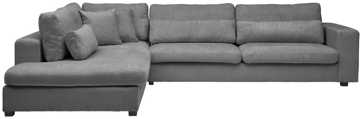 ECKSOFA Dunkelgrau Chenille  - Dunkelgrau/Schwarz, KONVENTIONELL, Kunststoff/Textil (250/314cm) - Carryhome