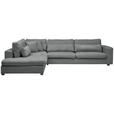 ECKSOFA in Chenille Dunkelgrau  - Dunkelgrau/Schwarz, KONVENTIONELL, Kunststoff/Textil (250/314cm) - Carryhome