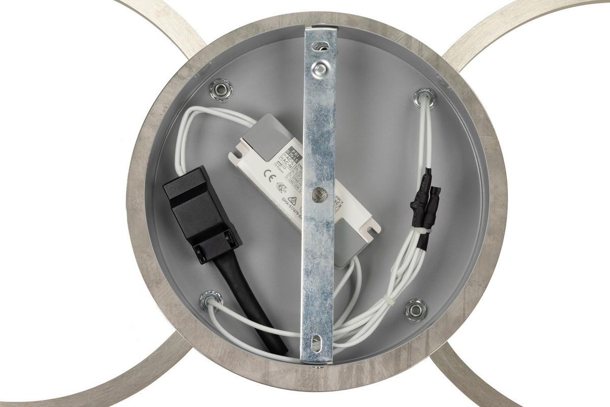 LED-DECKENLEUCHTE Giga 68/30/7,5 cm   - Nickelfarben, Basics, Kunststoff/Metall (68/30/7,5cm) - Novel