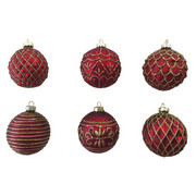 KROGLICA ZA BOŽIČNO JELKO - rdeča/zlata, Basics, kovina/umetna masa (10cm) - X-Mas