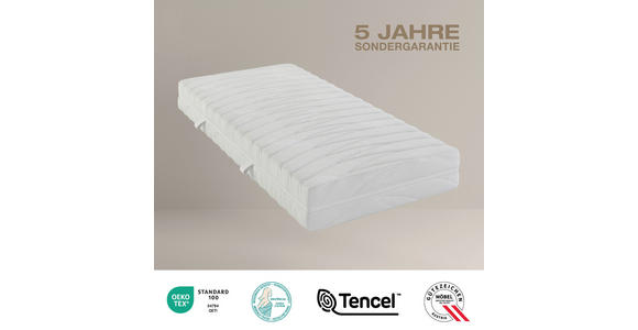 KALTSCHAUMMATRATZE 90/200 cm Höhe ca. 21 cm - Weiß, Basics, Textil (90/200cm) - Novel