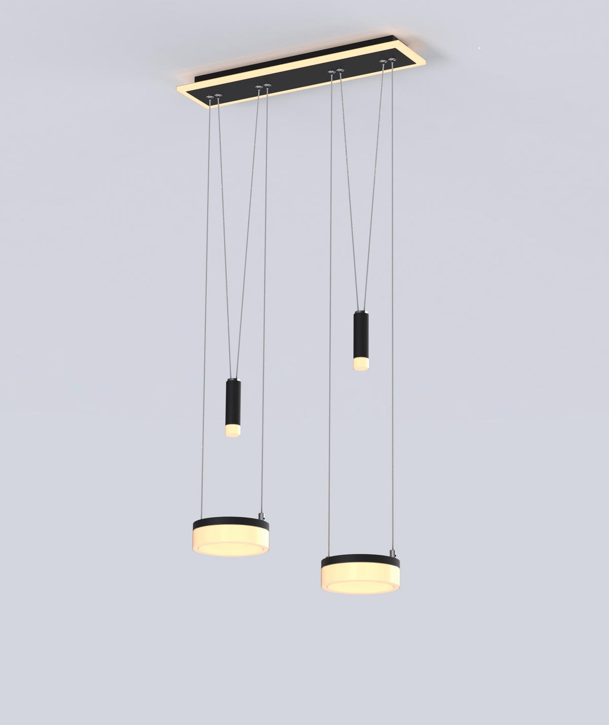 LAMPĂ SUSPENDATĂ CU LED 52/15/150 cm  - negru, Design, plastic/metal (52/15/150cm) - Wofi