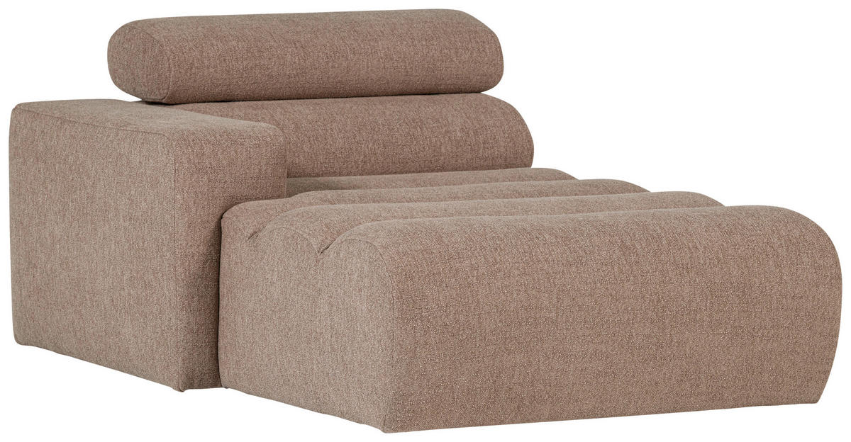 SOFAELEMENT Novi in Bouclé Taupe  - Taupe/Schwarz, Design, Kunststoff/Textil (109/86/173cm) - Livetastic