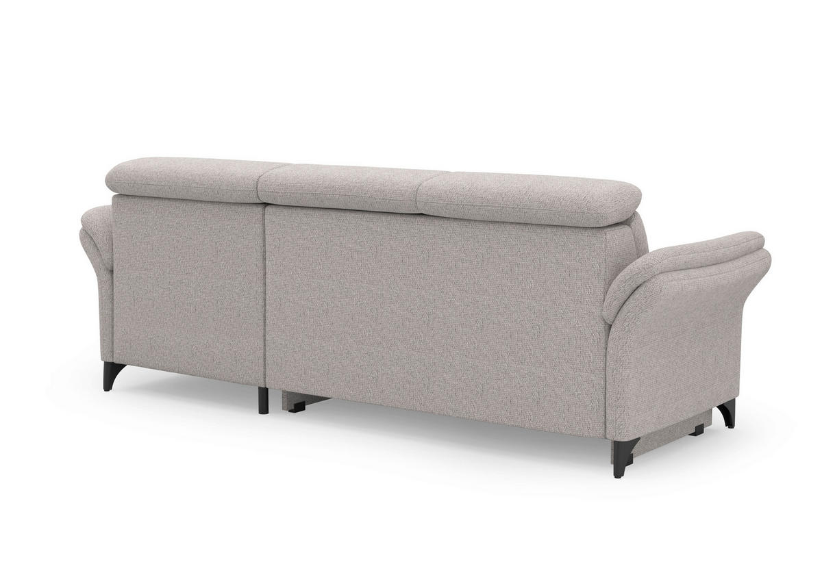 ECKSOFA GLENDALE E Silberfarben Chenille  - Silberfarben/Schwarz, KONVENTIONELL, Textil/Metall (253/166cm) - Sit & More