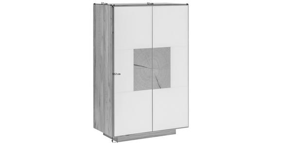 SCHUHSCHRANK  in 72/112/37 cm  - Anthrazit/Buchefarben, MODERN, Glas/Holz (72/112/37cm) - Linea Natura