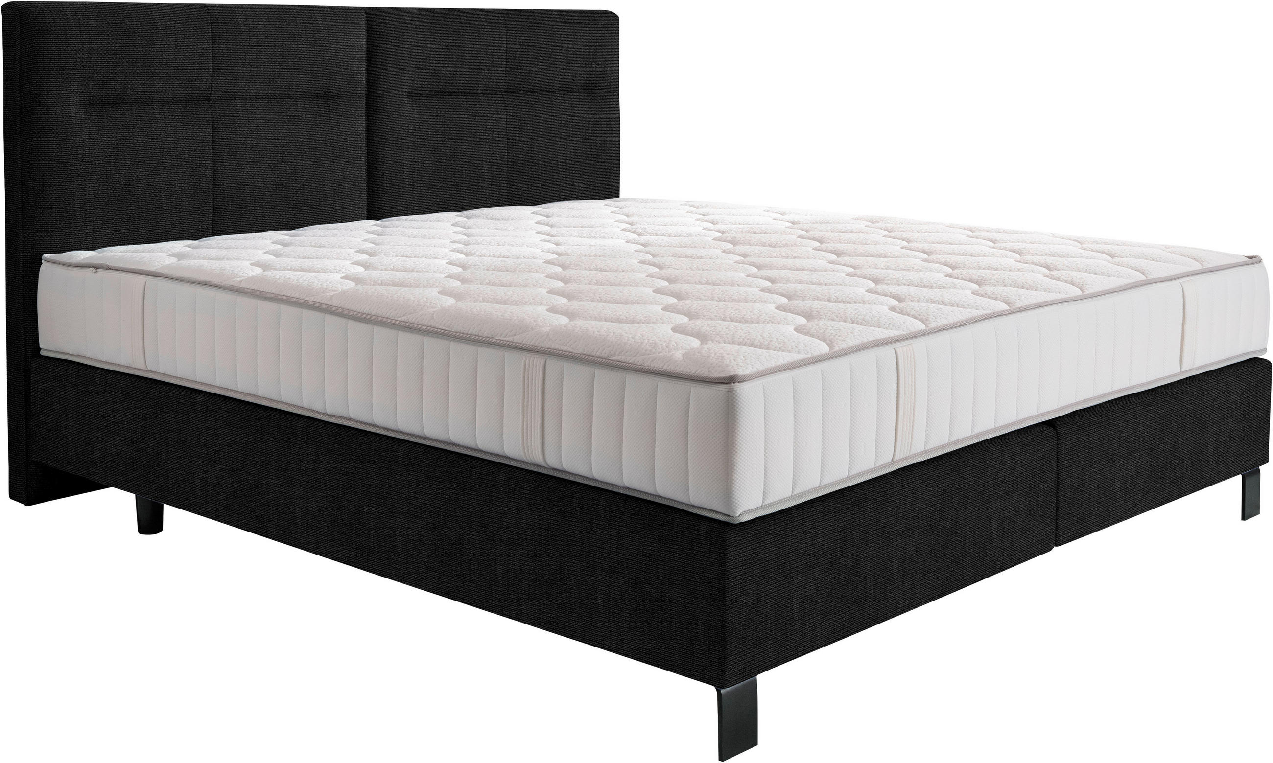 BOXSPRINGBETT 180/220 cm  in Graphitfarben  - Schwarz/Graphitfarben, KONVENTIONELL, Textil/Metall (180/220cm) - Esposa