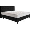 BOXSPRINGBETT 160/220 cm  in Graphitfarben  - Schwarz/Graphitfarben, KONVENTIONELL, Textil/Metall (160/220cm) - Esposa