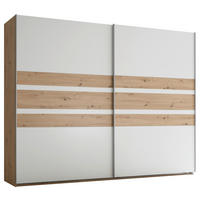 SCHWEBETÜRENSCHRANK 270/210/60 cm 2-türig Weiß, Eiche Artisan  - Alufarben/Weiß, MODERN, Holzwerkstoff/Metall (270/210/60cm) - Livetastic