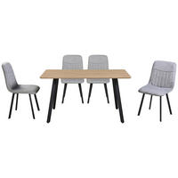 TISCHGRUPPE Weiß, Hellgrau  - Hellgrau/Weiß, KONVENTIONELL, Textil/Metall (140/46/75/88/80/57cm) - MID.YOU