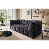 2,5-SITZER in Struktur Schwarz  - Schwarz, Design, Kunststoff/Textil (218/72/95cm) - Livetastic