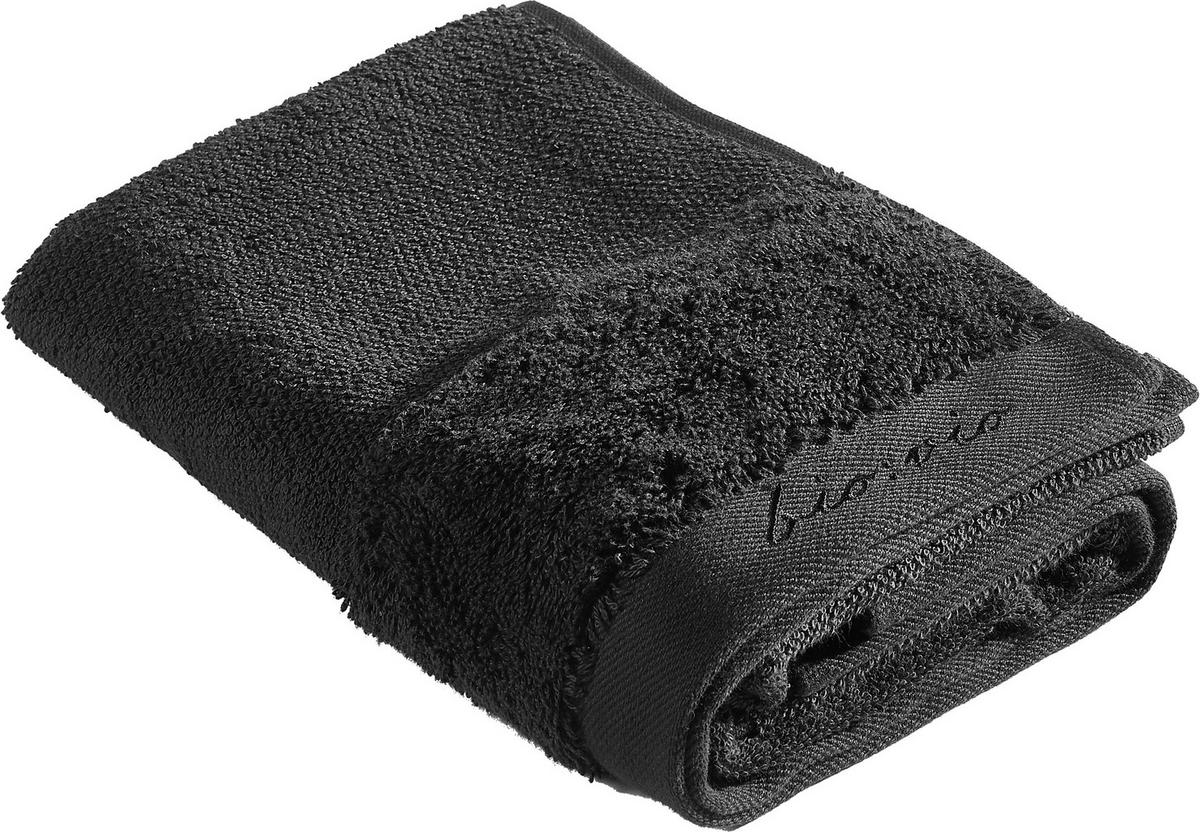 HANDTUCH BONITA Schwarz  - Schwarz, Natur, Textil (50/100cm) - Bio:Vio