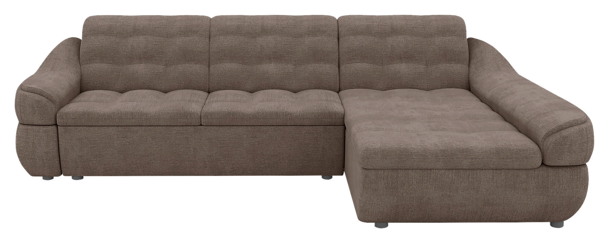 ECKSOFA Hellbraun Samt  - Hellbraun/Schwarz, Design, Kunststoff/Textil (292/190cm) - Carryhome