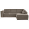 ECKSOFA in Struktur Grau, Taupe  - Taupe/Schwarz, Modern, Kunststoff/Textil (275/220cm) - Trendmanufaktur