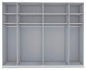 FALTTÜRENSCHRANK 250/216/58 cm 6-türig  - Schieferfarben/Eiche Bianco, KONVENTIONELL, Glas/Holzwerkstoff (250/216/58cm) - Dieter Knoll