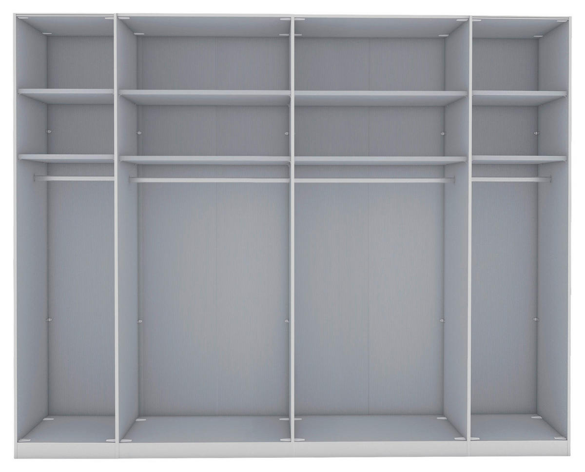 FALTTÜRENSCHRANK 250/216/58 cm 6-türig Champagner, Eiche Bianco  - Schieferfarben/Eiche Bianco, KONVENTIONELL, Glas/Holzwerkstoff (250/216/58cm) - Dieter Knoll