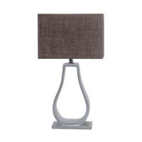 TISCHLEUCHTE 13/22.5/39.5 cm  - Braun, Design, Stein/Textil (13/22.5/39.5cm)