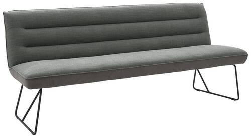 SITZBANK 218/89/68 cm Flachgewebe Grau, Schwarz  - Schwarz/Grau, Design, Textil/Metall (218/89/68cm) - Dieter Knoll
