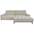 ECKSOFA inkl.Funktionen Naturfarben Chenille  - Schwarz/Naturfarben, MODERN, Textil/Metall (300/195cm) - Xora