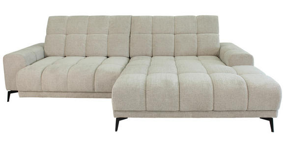 ECKSOFA inkl.Funktionen Naturfarben Chenille  - Schwarz/Naturfarben, MODERN, Textil/Metall (300/195cm) - Xora